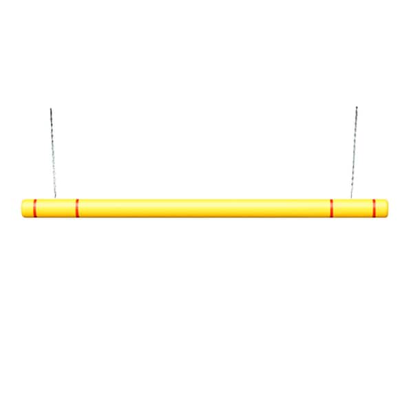 Clearance Bar, 80inL, Yellow with Red Tape, HDPE